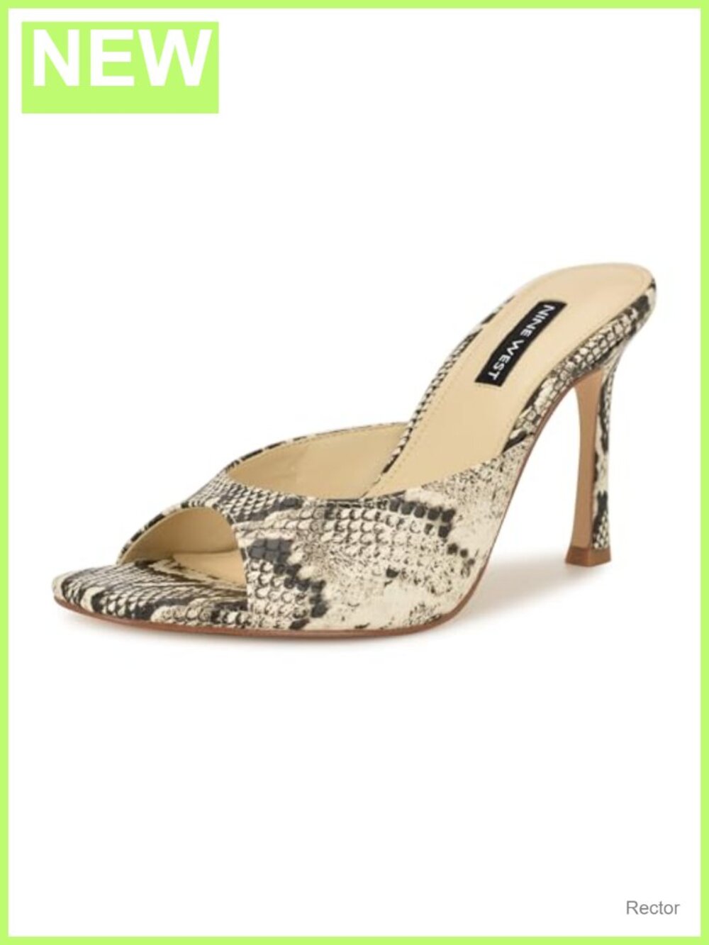 Nine West Kisco Heeled Sandals Women's Faux Leather Open Toe Slingback Dress